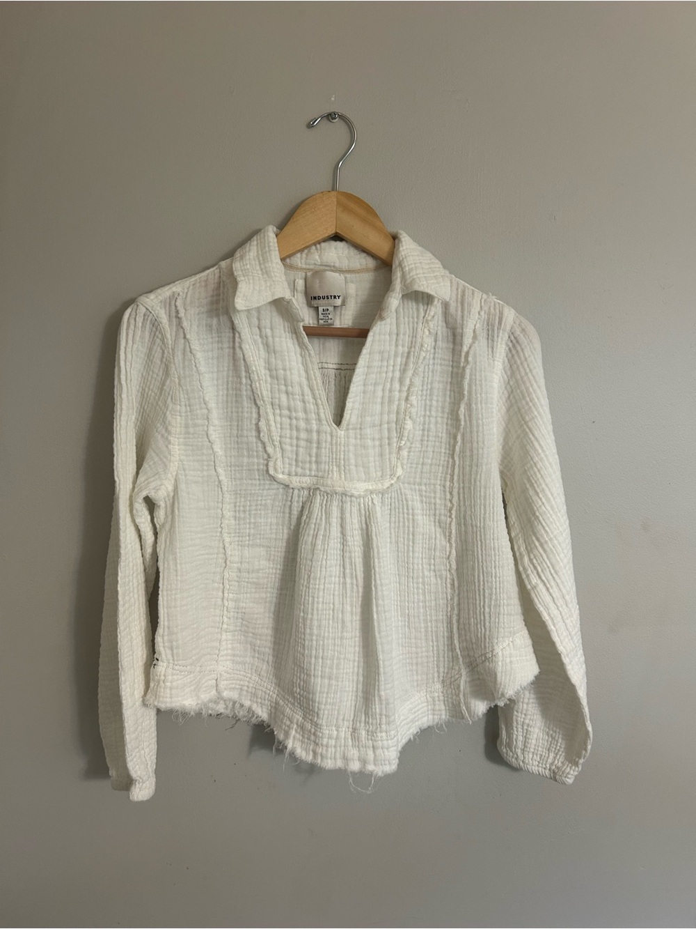 INDUSTRY White Gauze Popover Tunic